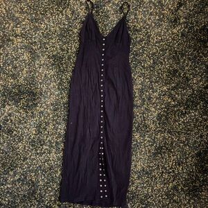 Intimately by Free People Black Snap Midi Dress